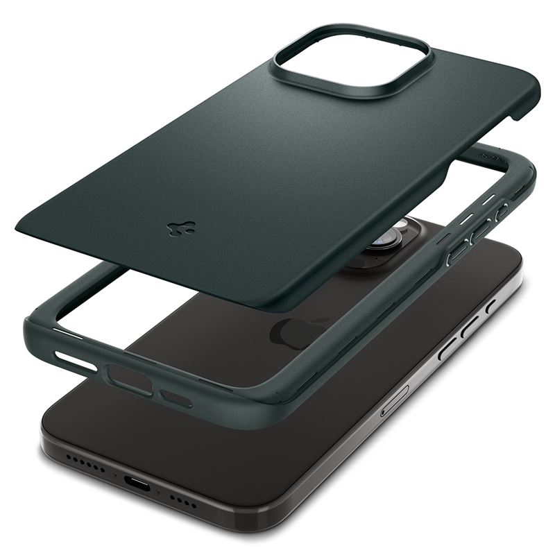 Husa Spigen Thin Fit pentru iPhone 15 Pro Max, Abyss Green thumb