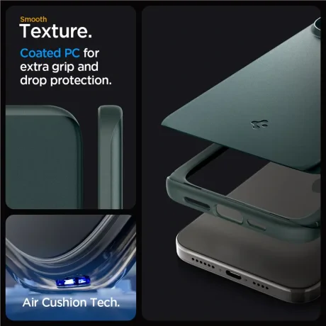 Husa Spigen Thin Fit pentru iPhone 15 Pro Max, Abyss Green