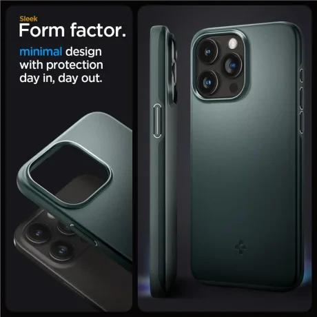 Husa Spigen Thin Fit pentru iPhone 15 Pro Max, Abyss Green