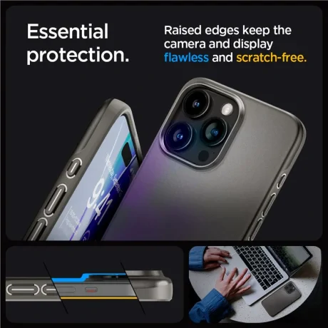 Husa Spigen Thin Fit pentru iPhone 15 Pro, Gunmetal