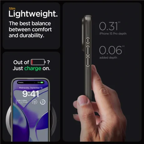 Husa Spigen Thin Fit pentru iPhone 15 Pro, Gunmetal