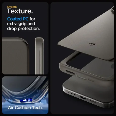 Husa Spigen Thin Fit pentru iPhone 15 Pro, Gunmetal