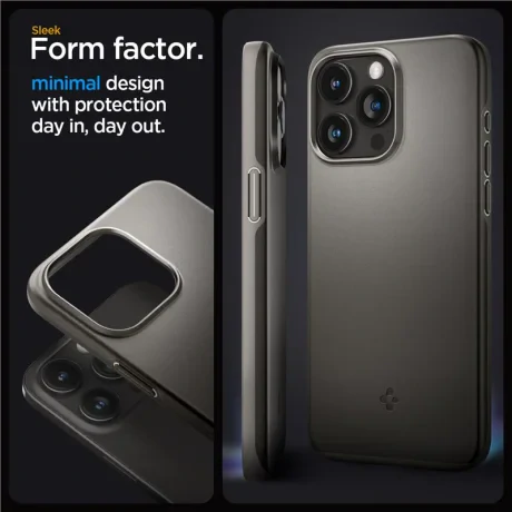 Husa Spigen Thin Fit pentru iPhone 15 Pro, Gunmetal