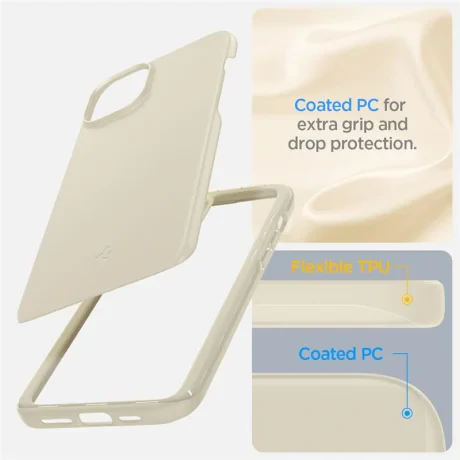 Husa Spigen Thin Fit pentru iPhone 15 Plus, Mute Beige