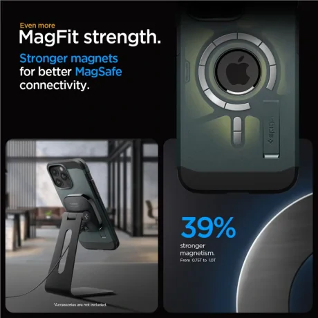 Husa Spigen Tough Armor MagSafe pentru iPhone 15 Pro Max, Abyss Green -