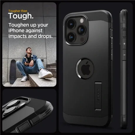 Husa Spigen Tough Armor MagSafe pentru iPhone 15 Pro Max, Black
