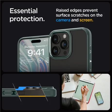 Husa Spigen Ultra Hybrid pentru iPhone 15 Pro Max, Abyss Green