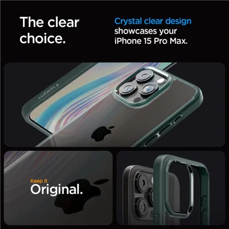 Husa Spigen Ultra Hybrid pentru iPhone 15 Pro Max, Abyss Green
