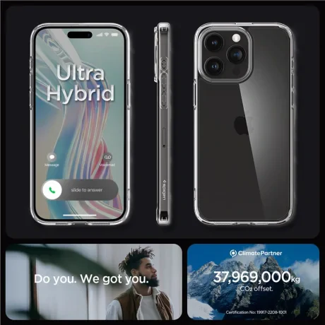 Husa Spigen Ultra Hybrid pentru iPhone 15 Pro, Crystal Clear