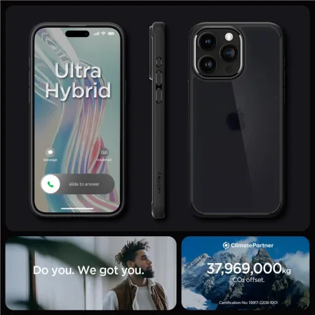 Husa Spigen Ultra Hybrid pentru iPhone 15 Pro, Frost Black