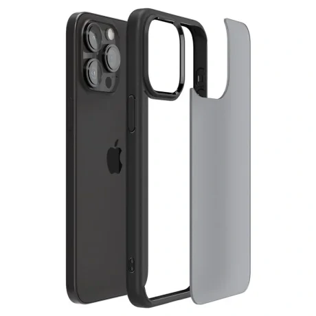 Husa Spigen Ultra Hybrid pentru iPhone 15 Pro, Frost Black