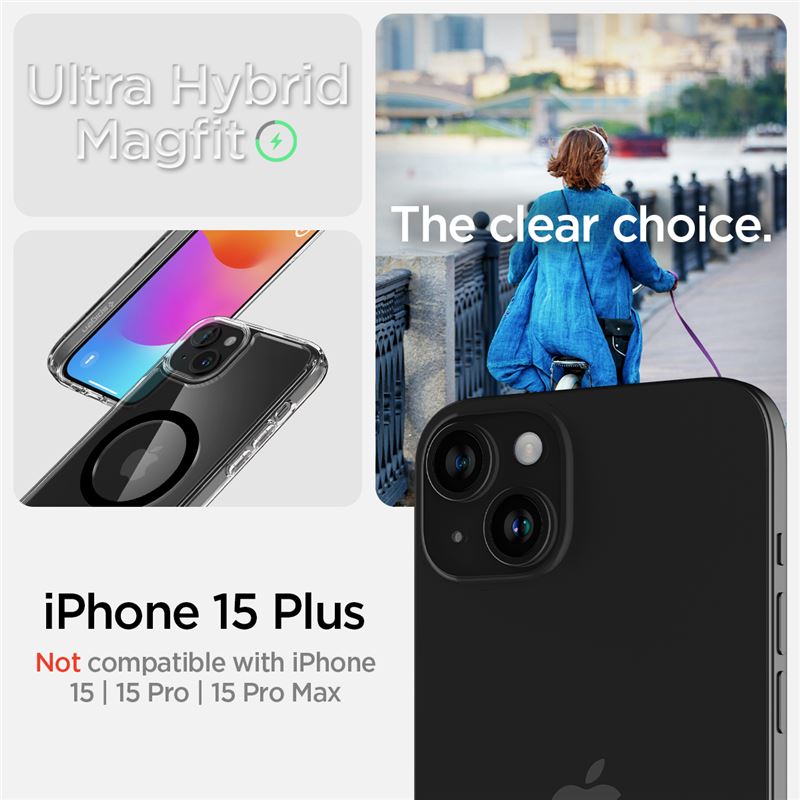 Husa Spigen Ultra Hybrid MagSafe pentru iPhone 15 Plus, Black thumb