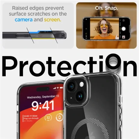 Husa Spigen Ultra Hybrid MagSafe pentru iPhone 15 Plus, Carbon Fiber