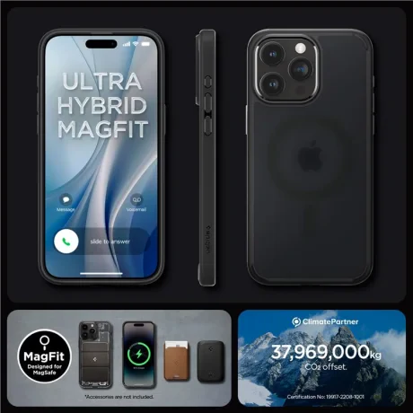 Husa Spigen Ultra Hybrid MagSafe pentru iPhone 15 Pro, Frost Black