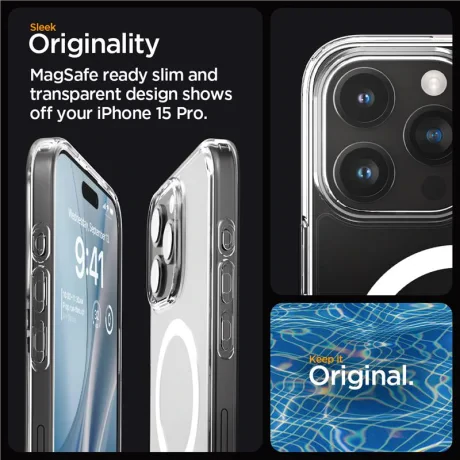 Husa Spigen Ultra Hybrid MagSafe pentru  iPhone 15 Pro, Frost Clear -