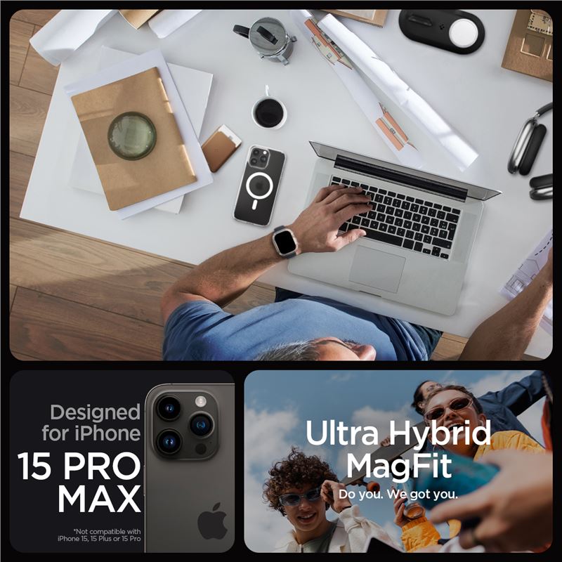 Husa Spigen Ultra Hybrid MagSafe pentru iPhone 15 Pro Max, Frost Clear thumb