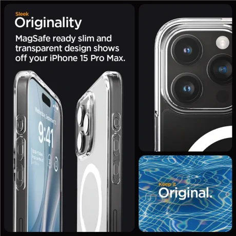 Husa Spigen Ultra Hybrid MagSafe pentru iPhone 15 Pro Max, Frost Clear