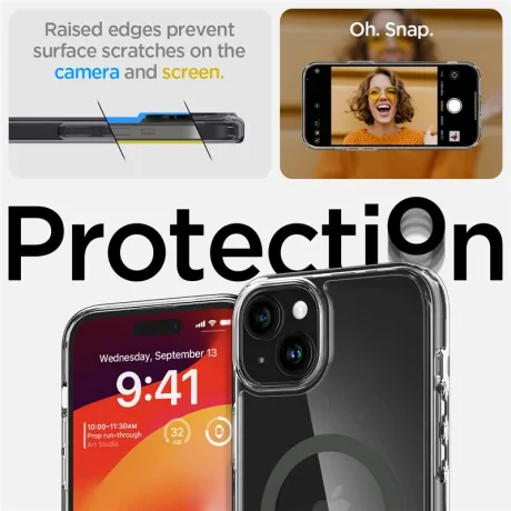 Husa Spigen Ultra Hybrid MagSafe pentru iPhone 15 Plus, Graphite