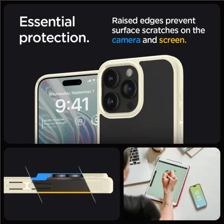 Husa Spigen Ultra Hybrid pentru iPhone 15 Pro Max, Mute Beige