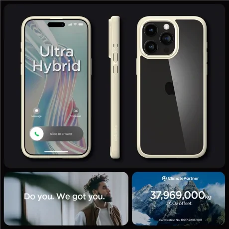 Husa Spigen Ultra Hybrid pentru iPhone 15 Pro Max, Mute Beige