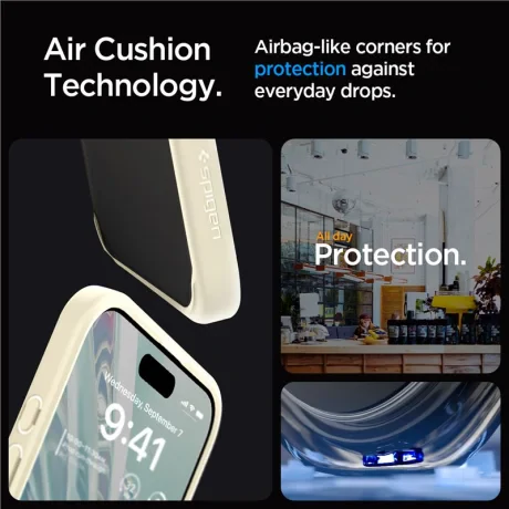 Husa Spigen Ultra Hybrid pentru iPhone 15 Pro Max, Mute Beige