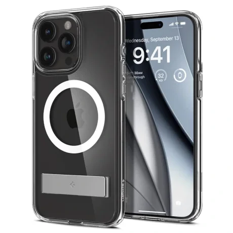 Husa Spigen Ultra Hybrid S MagSafe pentru iPhone 15 Pro Max, Crystal Clear
