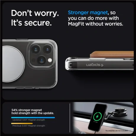 Husa Spigen Ultra Hybrid S MagSafe pentru iPhone 15 Pro Max, Crystal Clear