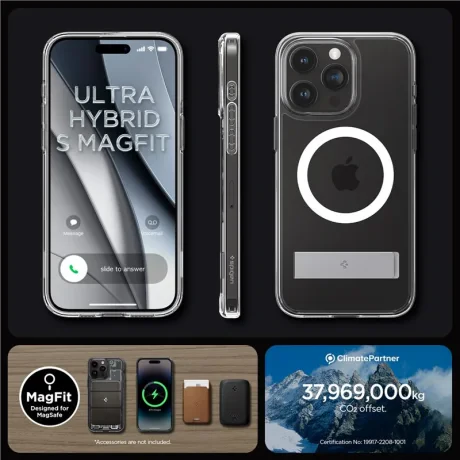 Husa Spigen Ultra Hybrid S MagSafe pentru iPhone 15 Pro Max, Crystal Clear