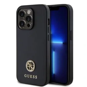 Husa Guess PU 4G Strass Metal Logo pentru iPhone 15 Pro Max