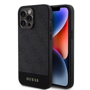 Husa Guess PU 4G Stripe MagSafe pentru iPhone 15 Pro Black