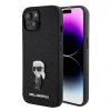 Husa Karl Lagerfeld Fixed Glitter Metal Ikonik pentru iPhone 15 Black