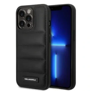 Husa Karl Lagerfeld Quilted Puffy Metal Logo Zadni pentru iPhone 15 Pro Max Black
