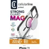 Husa cover Cellularline Strong Guard MagSafe pentru iPhone 15 Pro Transparent
