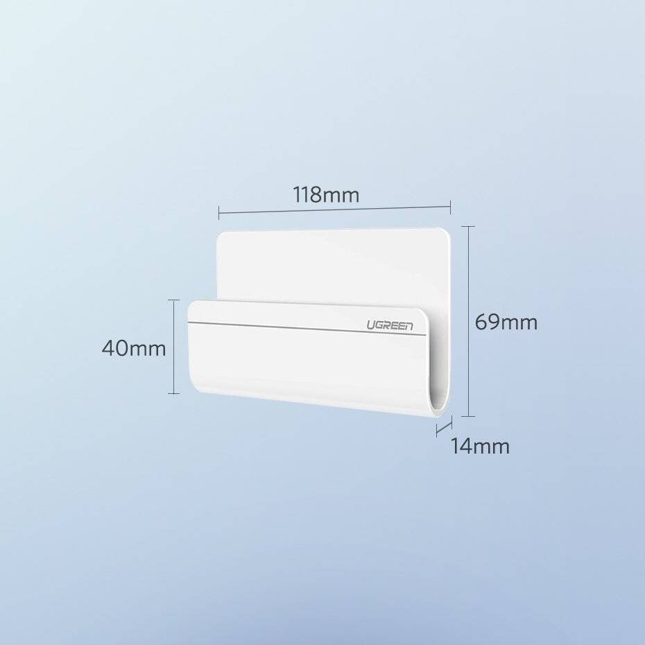 SUPORT Telefon Ugreen, "LP108" pt. SmartPhone, fixare perete (adeziv), dimensiuni: 117 mm x 69 mm, alb "30394" - 6957303833948 thumb