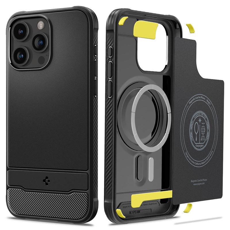 Husa Spigen Rugged Armor MagSafe pentru Phone 15 Pro, matte black thumb