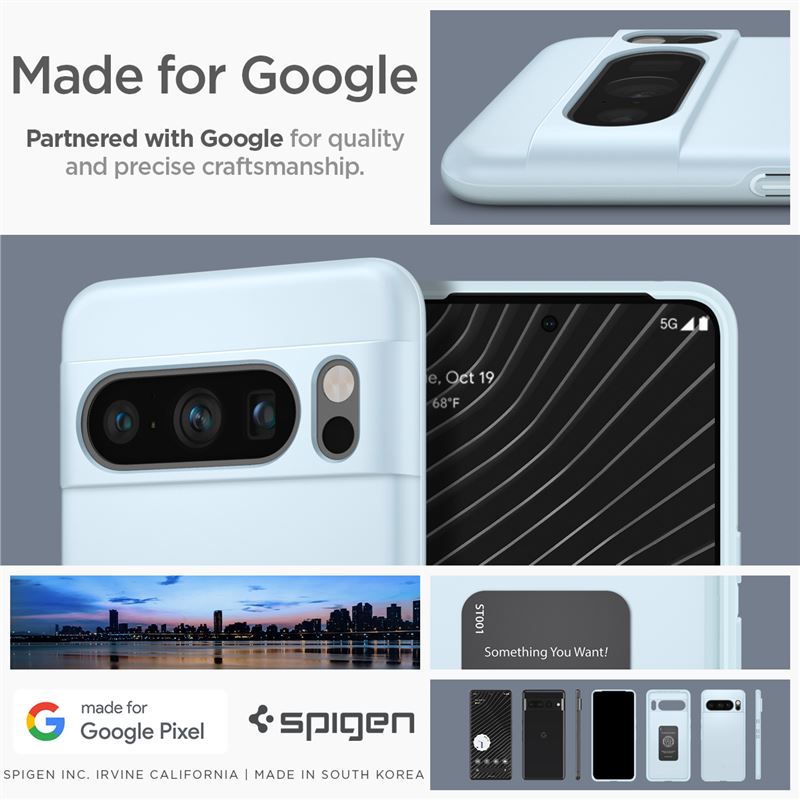 Husa Spigen Thin Fit pentru Google Pixel 8 Pro, Albastru thumb