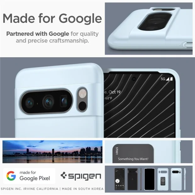 Husa Spigen Thin Fit pentru Google Pixel 8 Pro, Albastru