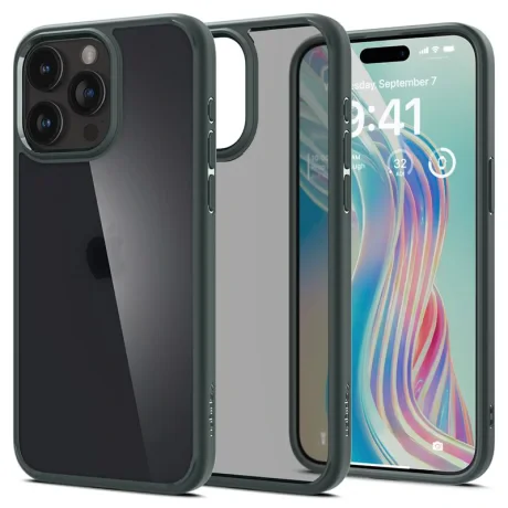 Husa Spigen Ultra Hybrid pentru iPhone 15 Pro Max, Frost Green