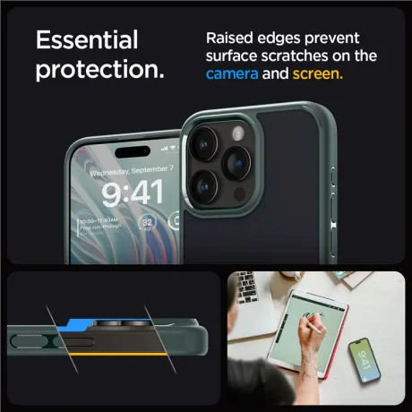 Husa Spigen Ultra Hybrid pentru iPhone 15 Pro Max, Frost Green