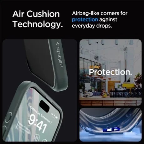 Husa Spigen Ultra Hybrid pentru iPhone 15 Pro Max, Frost Green