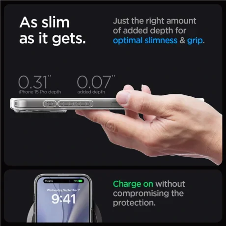 Husa Spigen Ultra Hybrid MagSafe, pentru  iPhone 15 Pro - Zero On White