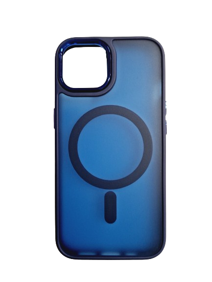 Husa spate hard MagSafe cu rama camera metalica pentru iPhone 15 Albastru thumb