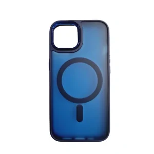 Husa spate hard MagSafe cu rama camera metalica pentru iPhone 15 Albastru