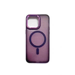 Husa spate hard MagSafe cu rama camera metalica pentru iPhone 15 Pro Max Violet