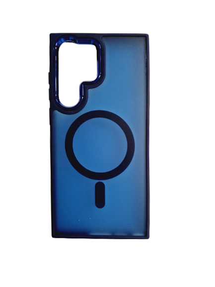 Husa spate hard MagSafe cu rama camera metalica pentru Samsung Galaxy S23 Ultra Albastru thumb