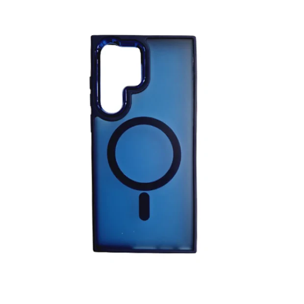 Husa spate hard MagSafe cu rama camera metalica pentru Samsung Galaxy S23 Ultra Albastru
