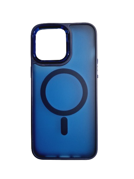 Husa spate hard MagSafe cu rama camera metalica pentru iPhone 15 Pro Albastru thumb