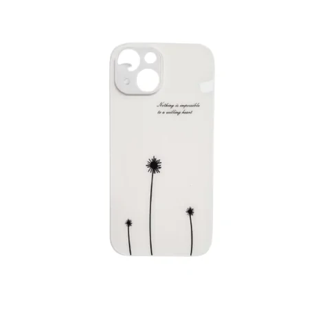 Husa spate UV Dandelion pentru iPhone 15 Alb