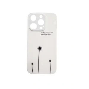 Husa spate UV Dandelion pentru iPhone 15 Pro Alb