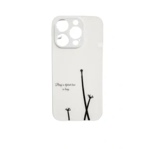 Husa spate UV Equinox Flower pentru iPhone 15 Alb